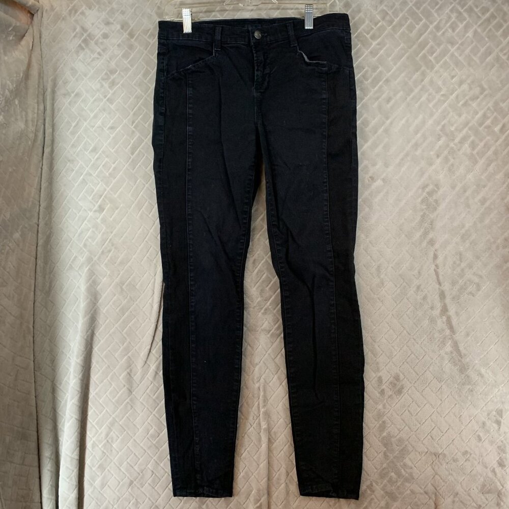 J Brand Womens 30 Denim Jeans Black Skinny Mid Rise Stretch Goth Grunge Rave